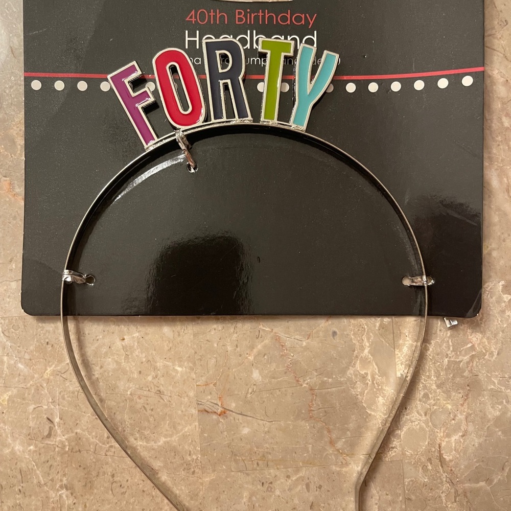 Colorful 40th Birthday Headband